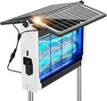 Upgraded Solar Bug Zapper Outdoor with Dual Panels, 4500V Cordless Rechargeable Fly Insect Killer Waterproof Electric Mosquitoes Zapper for Patio Garden Backyard RV Camping Pond