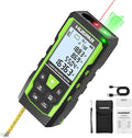 Huepar 3-in-1 Laser Measuring Tool, 400Ft Laser Measure & 33Ft Green Cross Line Laser Level & 6.5Ft Tape Measure, Rechargeable, Voice Broadcast, Multi-Mode, Rugged for Construction &Home Use, SW-T120