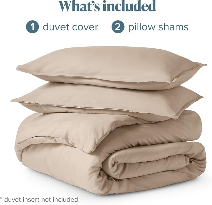Bare Home Bedding Duvet Cover Queen Size - Premium 1800 Super Soft Collection - Lightweight, Cooling - Soft Breathable Bedding Duvet Cover (Queen, Pebble)