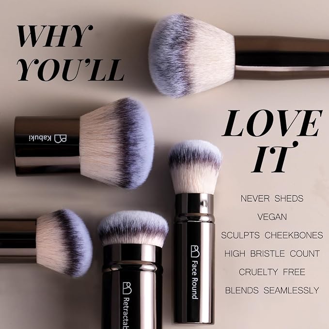 Professional Makeup Brush Set BS-MALL with Travel Case, 20PCS Synthetic Makeup Brushes for Foundation, Conce aler, Blush, Powder & Eyeshadow, Labeled Face Eye Brushes for Beginners, Makeup Artists