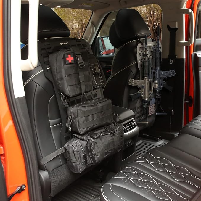 MAIKER Tactical Rigid Molle Insert Panels for Vehicles Car Seat Back Organizer Rifle Gun Rack Tactical Modular Storage Platform,2pcs
