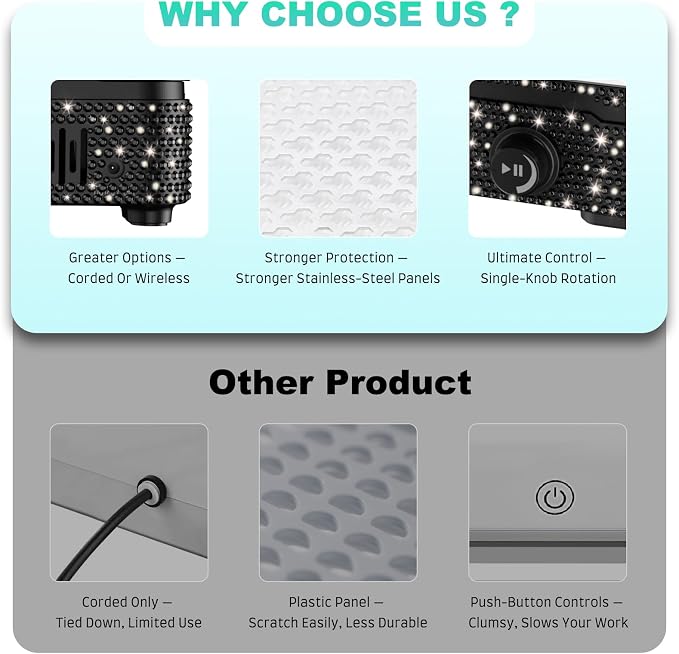 Nail Dust Collector | 1000PA Nail Dust Collector Quiet | 10 Speed Levels | Low Noise & Strong Suction | Reusable Filter, 10 Pads + Nail Dust Brush | for Acrylic Nails, Salon & Home - Black Diamond