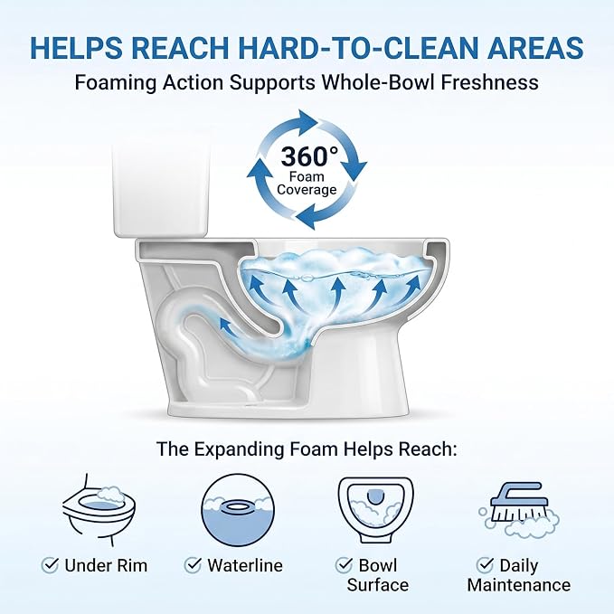 Restorabowl Toilet Cleaner, Restorabowl Toilet Bowl Cleaner, 2026 New Professional Foaming Cleaning Powder - Fast Dissolving Daily Toilet Cleaner with Fresh Scent for Daily Freshness, Easy Flush (3P)