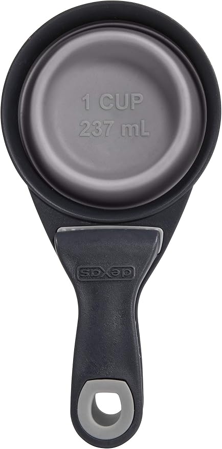 Dexas Pets Collapsible KlipScoop Collapsible Dry Dog Food Scoop and Dog Food Bag Clip, 1 Cup Capacity, Light Gray (PW660432429) (Pack of 2)