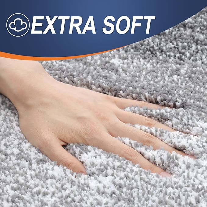 OLANLY Large Bathroom Rugs Mat 54x24, Extra Soft Absorbent Microfiber Bath Rugs, Rubber Backing, Quick Dry, Machine Washable Bath Mats for Bathroom Floor, Tub and Shower, Home Decor Accessories, Grey