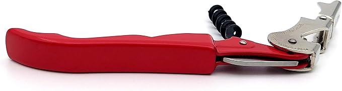 Pulltap's Genuine Classic 500 Waiter's Corkscrew – Double-Hinged Wine Key with Hinged Foil Cutter – Patented Design – Made in Spain – Red (Rojo)