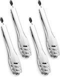 KINGSTONE Serving Tongs 4 Piece,18/10 Stainless Steel 10.62inch Kitchen Tongs For Serving Food,Buffet, Wedding, Party Catering, Food Salad/Cake/Bread, BBQ with Locking