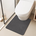 TYUU Toilet Rug, Thin Toilet Rugs U Shaped Washable Non Slip Absorbent Quick Dry Low Pile Toilet Mat, 20"x24" U Shape Dark Grey