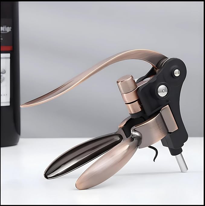 Wine Opener – Durable Bottle Opener with Corkscrew – Manual Wine Bottle Opener for Effortless Cork Removal – Ergonomic, Heavy-Duty, Easy to Use for Home & Bar