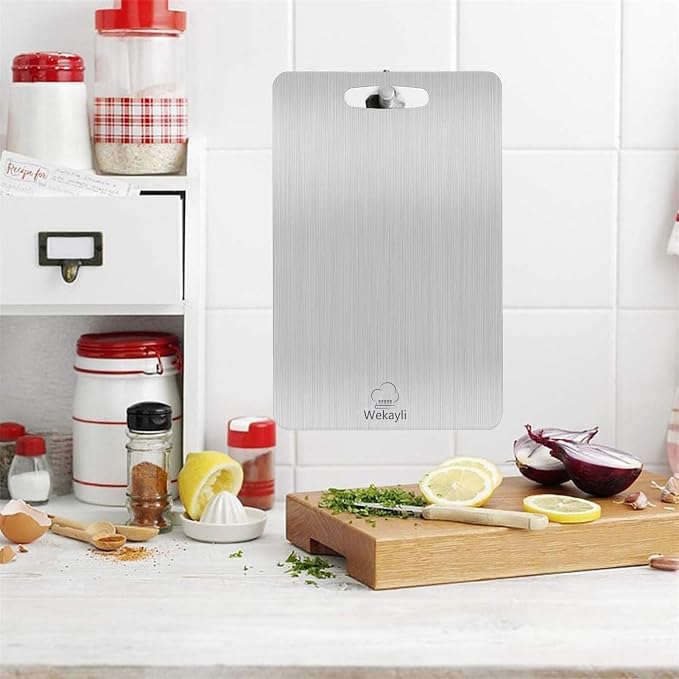 304 Stainless Steel Cutting Board Set,Cutting Boards Non Toxic | Metal Cutting Boards for kitchen, Dishwasher Safe, Chopping Boards for Meat Vegetable Fruit(15"x 11",13"x 9",10"x 6")