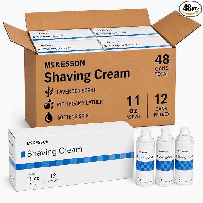 McKesson Foamy Shaving Cream Bulk, Foam Lavender Scented for Men and Women, 11 oz, 48 Count