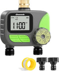 DEWENWILS 2-Zone Outdoor Hose Timer - Automatic Sprinkler Timer with Brass Inlet, Rain Delay & Manual Control for Lawn, Garden, and Yard Irrigation