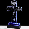 Movdyka Christian Inspirational Gifts for Women, Crystal Cross Bible Verse Plaque Decor with Light Base, Religious Faith Spiritual Prayers Encouragement Gift for Woman Men Mom Daughter Friends