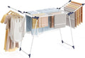 APEXCHASER Clothes Drying Rack Foldable, Large Drying Rack Clothing, Winged Laundry Rack Folding Indoor Outdoor, Metal Clothes Airer for Bedding Towel Sweater Heavy Duty, 68.9" X 22" X41.3", White
