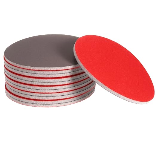 uxcell 12pcs 3000 Grit Sanding Sponge 6 Inch Hook and Loop Sponge Sanding Disc Wet/Dry for Car Wood Drywall Metal
