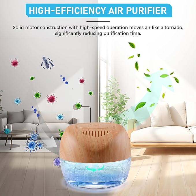 Water-Based Purifier Air Washer, Air Revitalizer & Freshener, Air Fresher with 7 LED Color Changing Light for Rooms (LightYellow)