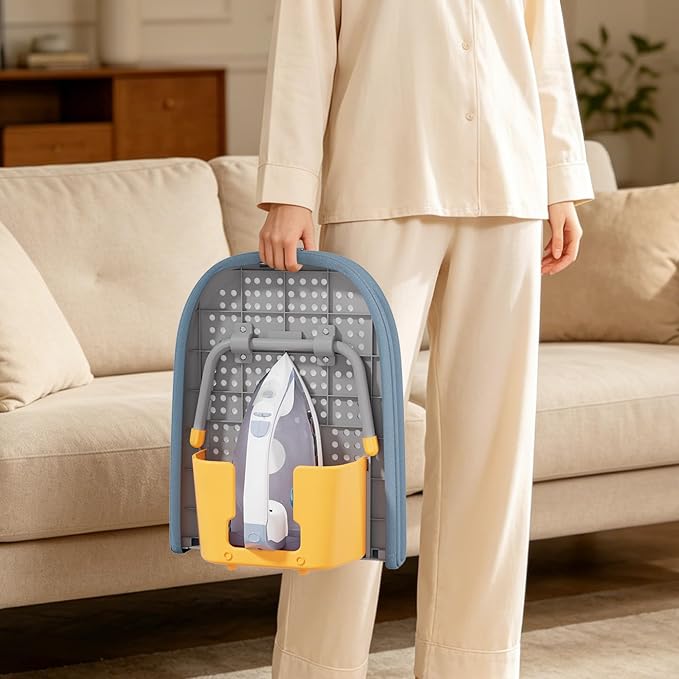 Tabletop Ironing Board with Iron Holder and Silicone Iron Rest Pad, Small Portable Ironing Board for Small Spaces
