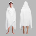 COTTON CRAFT Hooded Bath Towel for Adults – 100% Cotton Waffle Weave Towel | Oversized 35 x 70 inches Ringspun Terry Bath Sheet Wrap with a hood - Soft Super Absorbent Quick Dry – 450 GSM – White