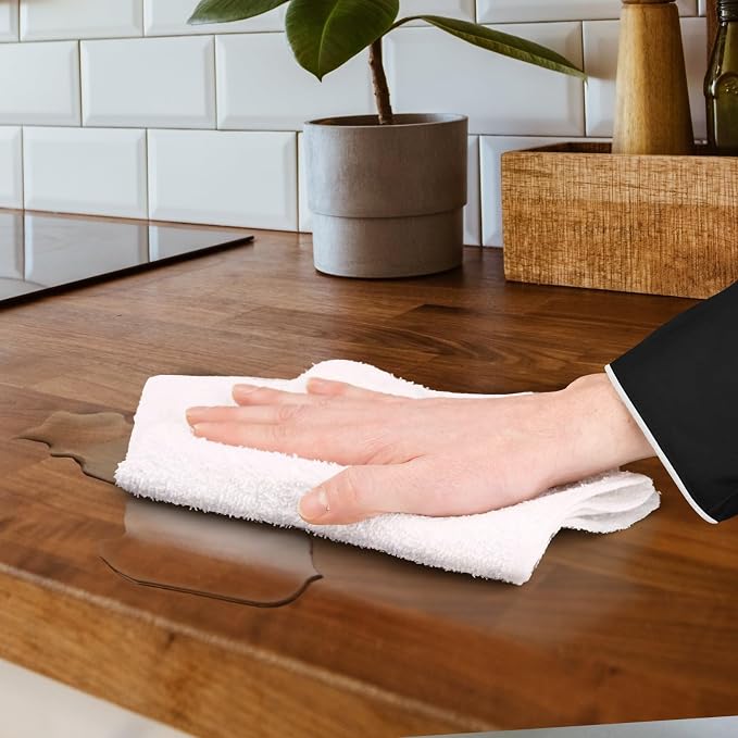 Avalon Towels Bar Towels (300 Pieces) Size 14x17 Inches – 100% Cotton, Absorbent and Reusable Cleaning Rags, Multipurpose Cleaning Towels, Terry Cloth Rags, Durable Shop Rags (White)