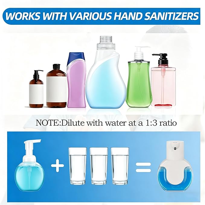 Automatic Soap Dispenser Touchless,Rechargeable Foaming Soap Dispenser,15oz/420ml Smart Hand Soap Dispensers,4-Level Adjustable,Wall Mount for Bathroom Kitchen Dish Soap,Hands-Free