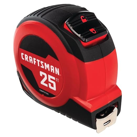 CRAFTSMAN 25-Ft Tape Measure with Fraction Markings, Retractable, Self-Locking Blade (CMHT37225), Pack of 6