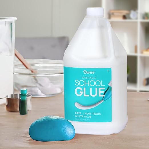Darice School Glue – 2-Pack 1 Gallon Craft Glues – Washable and Safe Liquid Glue – No Run Formula Dries Clear – Multipurpose for Slime, Paper Mache, Arts and Crafts Projects, Back to School Supplies