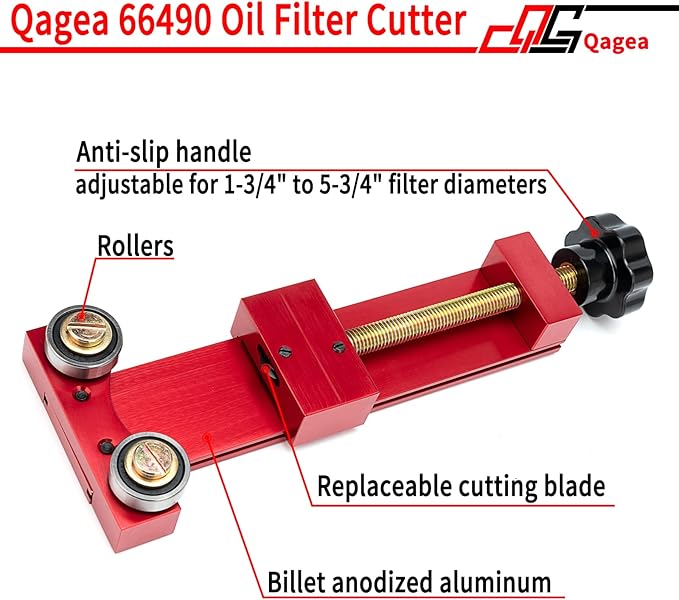 66490 Oil Filter Cutter, Oil Filter Cutting Tool for Filter Cutting Range 1-3/4" to 5-3/4"