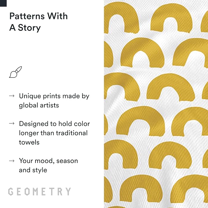 GEOMETRY Kitchen Tea Towels - Quick Dry Microfiber Dish Towels for Kitchen Sunny Hills, 18" x 30" 1 Pack