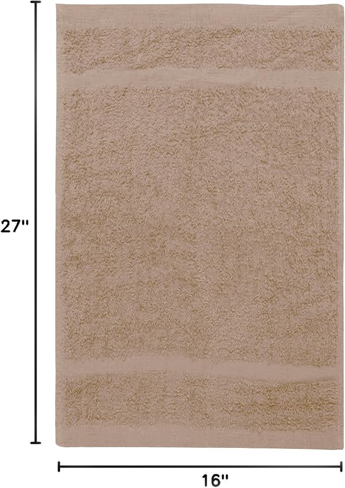 Avalon Towels Salon Towel - Beige Hand Towels Bulk Pack of 24 - 100% Cotton Absorbent Spa, Facial & Gym Towel for Working Out - 16x27 Inches (Not Bleach Proof)