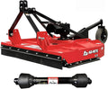 48 Inch Brush Hog Tractor Rotary Cutter with PTO, Fits 22-50 HP | Cat 1 & 2, Heavy Duty 3 Point PTO Rotary Mower, 6 Gauge Steel Deck, Slip Clutch Driveline, Cuts 2 Inch Brush