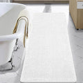 LOCHAS Luxury Bathroom Rug Shaggy Bath Mat 24 x 70 Inch, White | Washable Non Slip Bath Rugs for Bathroom Shower, Soft Plush Chenille Absorbent Carpets