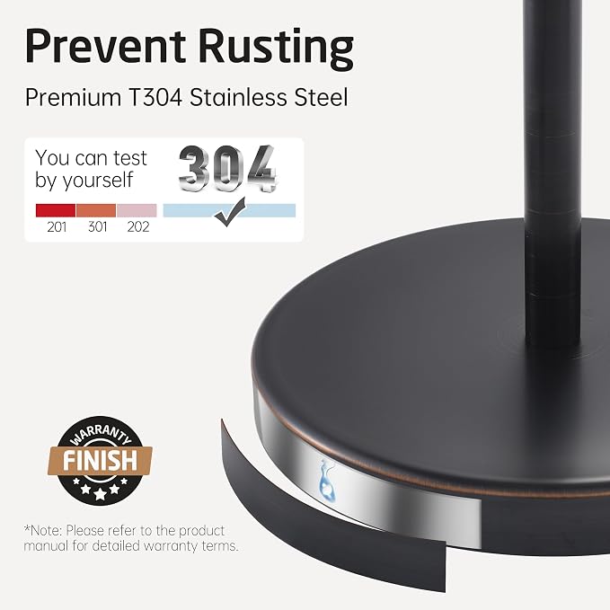 KES Oil Rubbed Bronze Toilet Paper Holder Stand | Weighted Base, Freestanding Toilet Roll Holder, Bathroom Floor Use, T304 Stainless Steel, BPH283S1-ORB