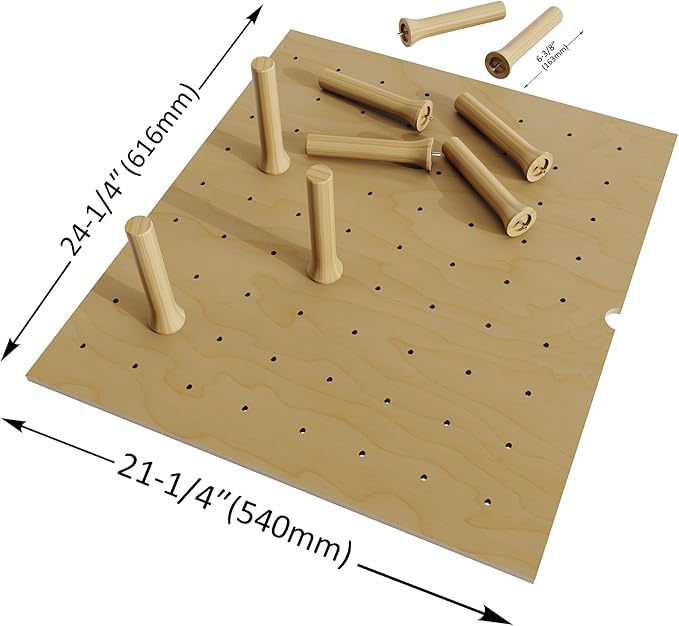 Dowell 24.25" x 21.25" Drawer Divider Organizer Wood Peg Board - 9Pegs