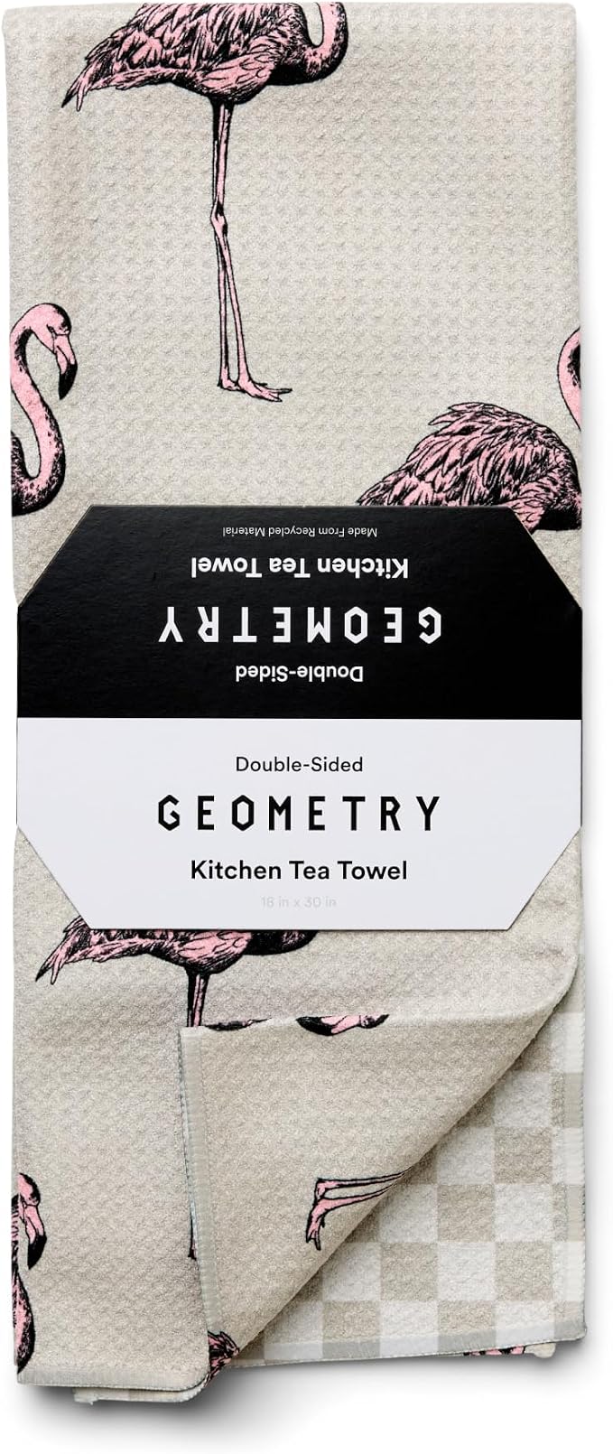 GEOMETRY Tea Towels – Spring & Summer Collection – Quick-Dry, Ultra-Absorbent, Reusable Microfiber Kitchen Towels for Drying & Cleaning - Flamingo Dance - 1 Pack