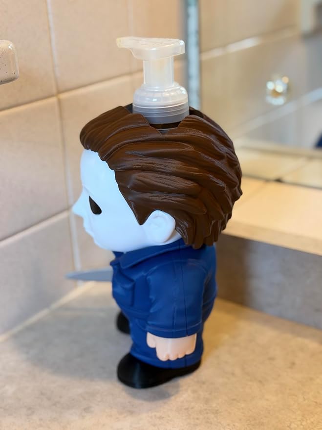 Halloween Scary Man Soap Dispenser Holder for Bath & Body Works | 3D Printed PLA, Fits 8 oz Foaming Soap, Hand Wash Only, Horror Collectible