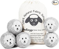 Budieggs Wool Dryer Balls Organic XL 6-Pack | 100% New Zealand Wool, Chemical-Free Natural Fabric Softener | Baby Safe, Hypoallergenic, Reduces Static & Drying Time | Lasts 1000+ Loads