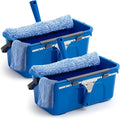 2 Set 14 Pcs Professional Window Cleaning Kit, 3 Gallon Bucket, 14" Squeegee, 14" Microfiber Scrubber, Cloth, Window Washing Equipment Cleaner Tool for Outdoor Commercial Household, Home, Car