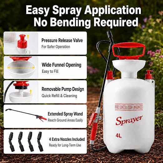 Teexpert 1 Gallon Rock Glue with 4L Pump Sprayer for Landscaping, Mulch Binder Pea Gravel Adhesive Concentrate,Landscape Lock Spray for Rocks, Mulch Anchor Fast Dry Safe for Plant Pet Garden Beds