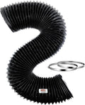 PVC Flexible Aluminum Black Covered Duct Hose 4 Inch 8 Feet For HVAC Ventilation and Exhaust With 2 Clamps