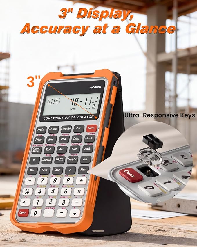 ROATEE Construction Calculator with Pad Silver Industrial & Scientific Engineering Calculator for Contractor