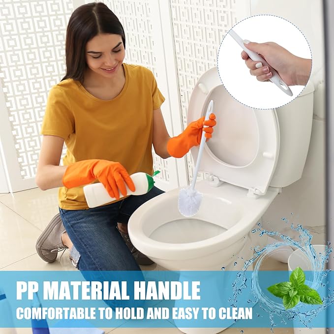 Tioncy 1 Pcs 14.2 Inch Toilet Brush Commercial Heavy Duty Toilet Bowl Cleaning Scrub Long Scrubber for Bathroom Cleaning Supplies