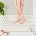 OTHWAY Large Shower Mat, 35"x 24" TPE Anti Slip Shower Mat, Heavy Bath Mats for Shower with Drain Holes Suction Cups, Shower Stall Mat for Bathroom, No Odor Shower Grip Mat for Elderly (W-White)