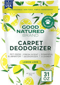 Good Natured Brand | Carpet Deodorizer & Freshener Powder | 31 oz Pet Odor Eliminator for Strong Odor & Pet Urine | Fresh Natural Lemon Scent | Safe for Homes with Pets