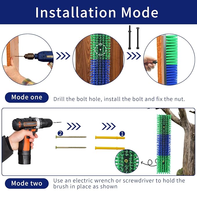 Livestock Scratch Brush With 16 Screws，Animal Back Scratching Brush for Cow,Cattle,Sheep, Horses,Pigs，Massage Grooming Tool(Green, 4pcs)