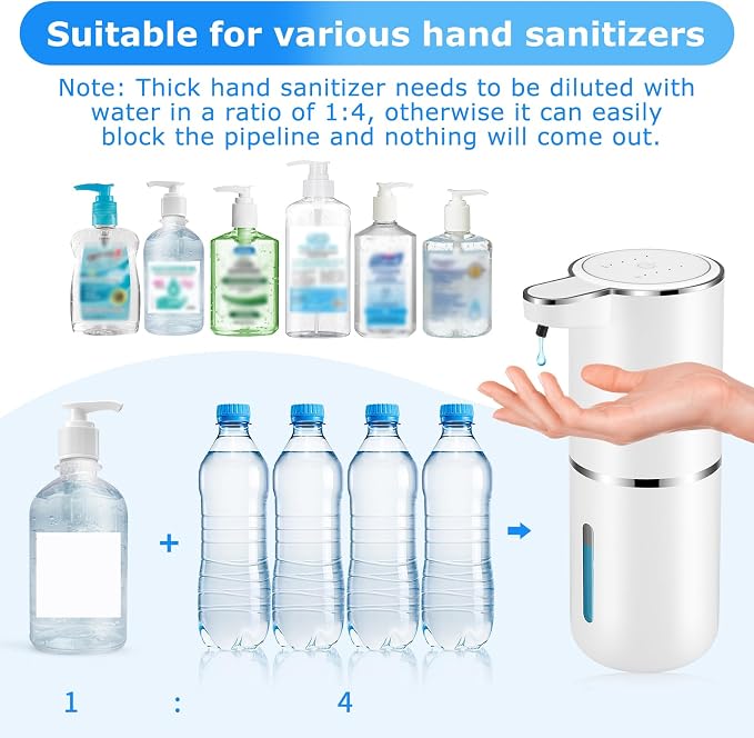 2 Pack Automatic Soap Dispenser,Automatic Liquid Soap Dispenser Touchless,12.8oz/380ml USB Rechargeabled Wall Mounted Smart Soap Dispensers for Bathroom Kitchen Dish Soap