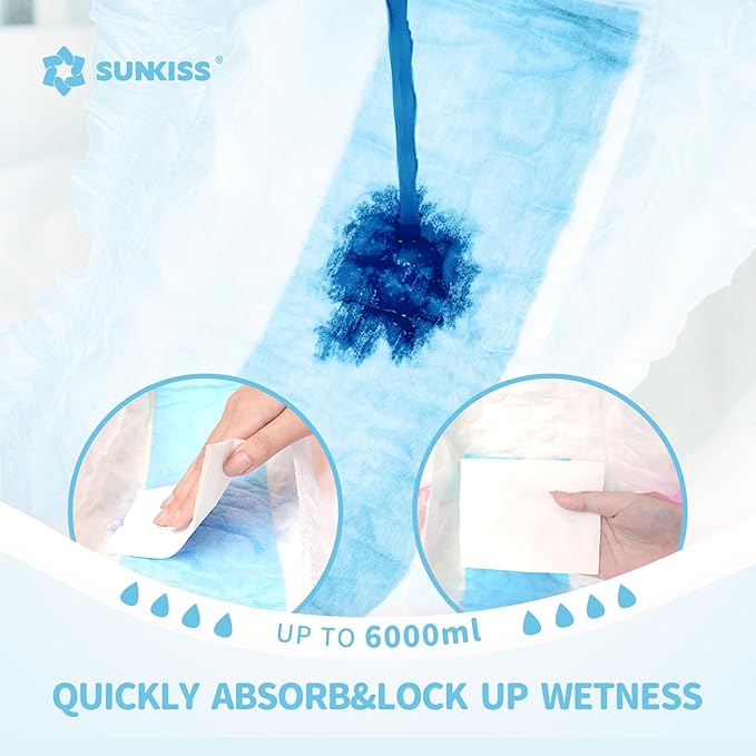 SUNKISS Masterpiece Adult Diapers with Tabs, Unisex Disposable Incontinence Briefs for Women and Men, Odor Control, Blue, S/M, 10 Count (Pack of 2)