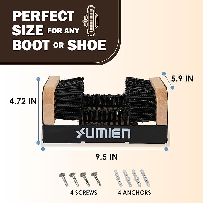 Umien™ Boot Scraper Outdoor Shoe Cleaning Brush - Heavy-Duty Shoe Cleaner and Boot Scrubber for Mud, Dirt, and Snow - Durable Weather-Resistant Outdoor Cleaning Tool