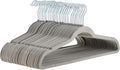 Amazon Basics Slim Velvet Non-Slip Space Saving Suit Clothes Hangers, Closet Organizer, Gray/Silver, 50-Pack