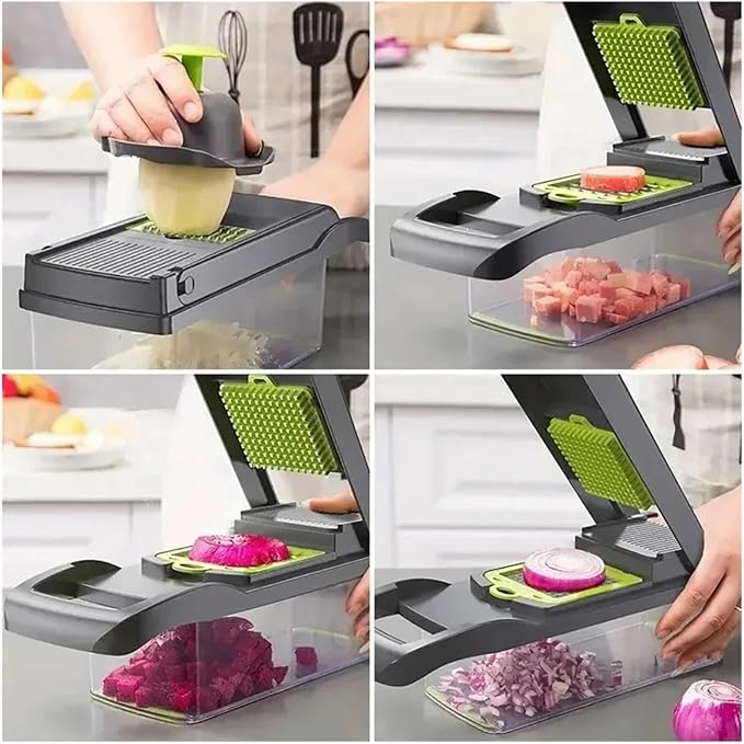 16-in-1 Multifunctional Vegetable Chopper Set - All-in-One Cutter with Slicer, Dicer, Grater, Egg Separator & Peeler for Effortless Kitchen Prep