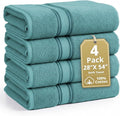 LANE LINEN Bath Towel Set Absorbent Quick Dry 100% Cotton 4 Piece - Teal | Set Of Towels - OEKO-TEX Certified, Zero-Twist Durability, Zero-Twist Cotton, Terry Weave Comfort, Long-Lasting Comfort